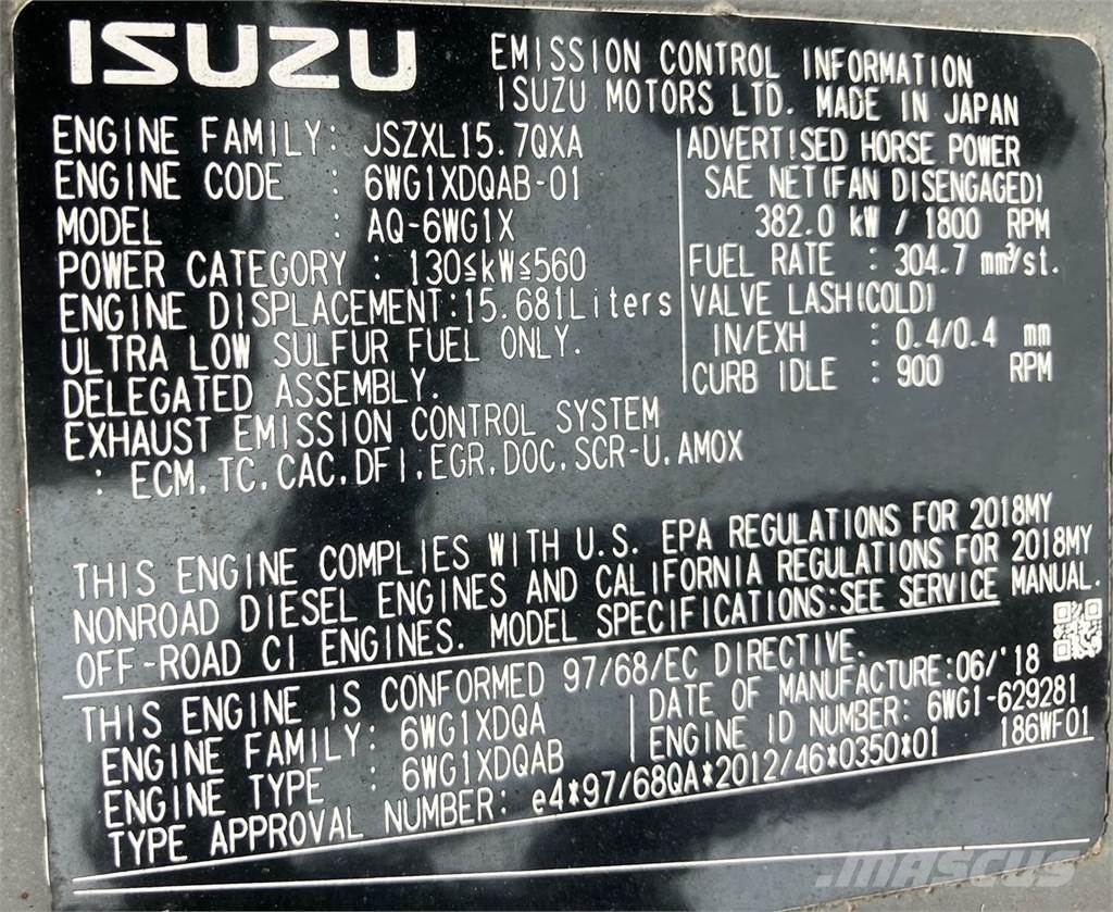 Isuzu AQ-6WG1X 引擎/發動機
