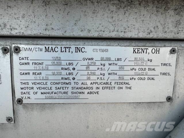 MAC LTT 10,000 Gallon DOT 407 مقطورات ذات صهاريج