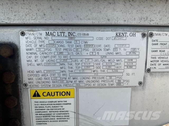 MAC LTT 10,000 Gallon DOT 407 مقطورات ذات صهاريج