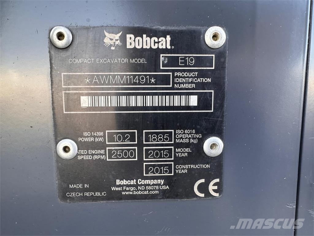 Bobcat E19 Mini Kompakt Kettenbagger verstell Fahrwerk حفارات صغيرة أقل من 7 طن (حفارات صغيرة)