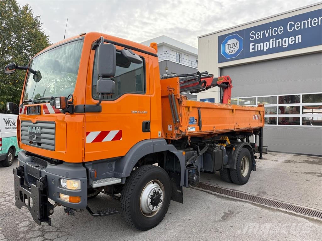 MAN TGM 13.240 4x4 3-S-Kipper Palfinger Kran PK9001 Kipper