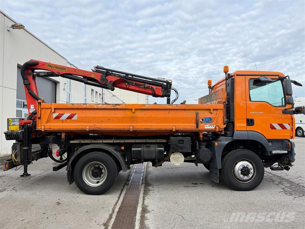 MAN TGM 13.240 4x4 3-S-Kipper Palfinger Kran PK9001 Kipper