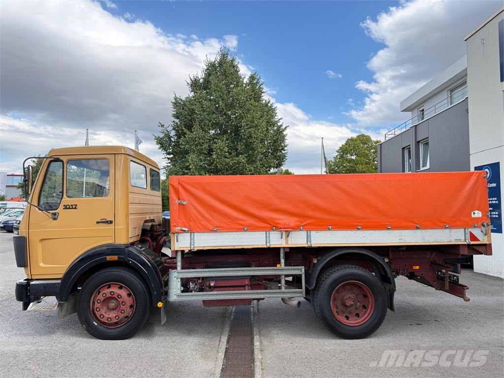 Mercedes-Benz 1017 Plattendruckwagen Planen Aufbau TÜV 11 26 Motrici centinate