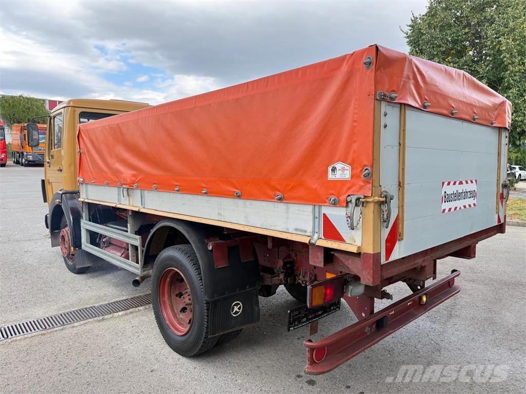 Mercedes-Benz 1017 Plattendruckwagen Planen Aufbau TÜV 11 26 Motrici centinate
