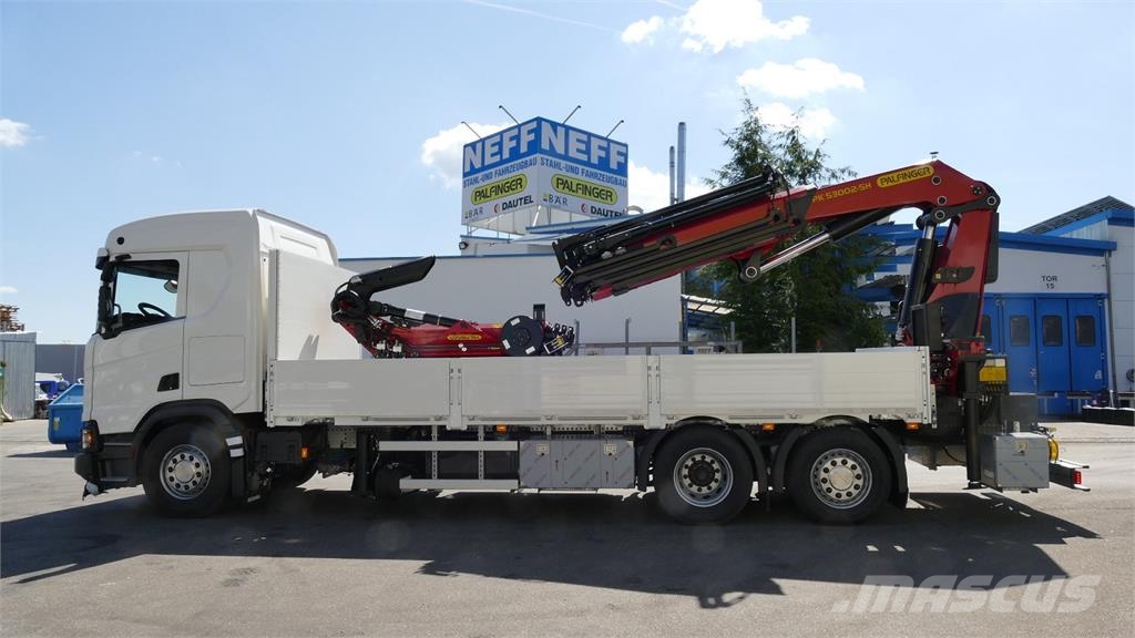 Scania R500 XT Palfinger Kran PK53002 + Funk Retarder Pritschenwagen/Pritschenwagen mit Seitenklappe