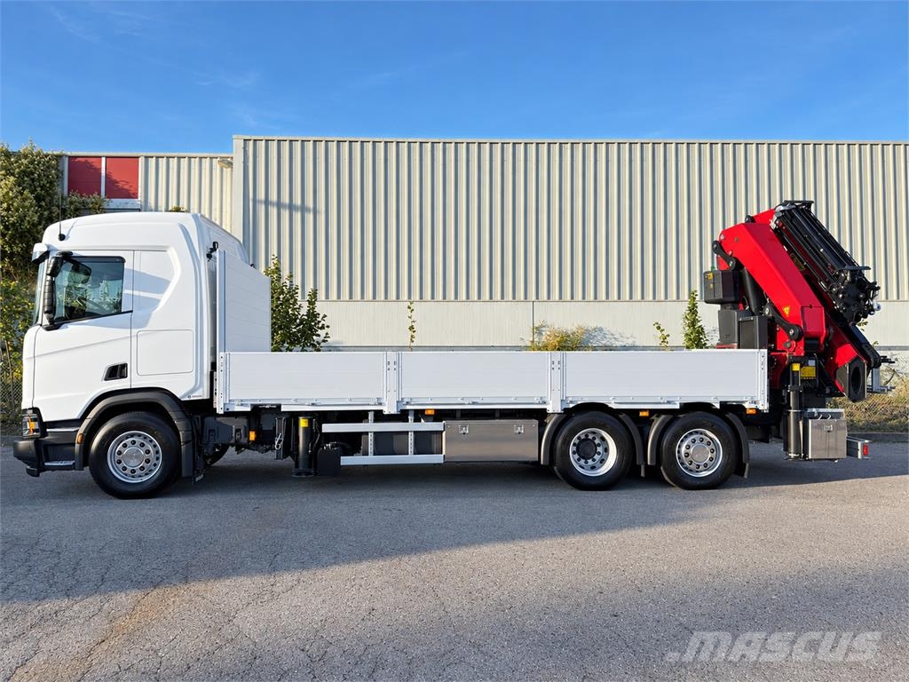 Scania R500 XT Palfinger Kran PK53002 + Funk Retarder Pritschenwagen/Pritschenwagen mit Seitenklappe