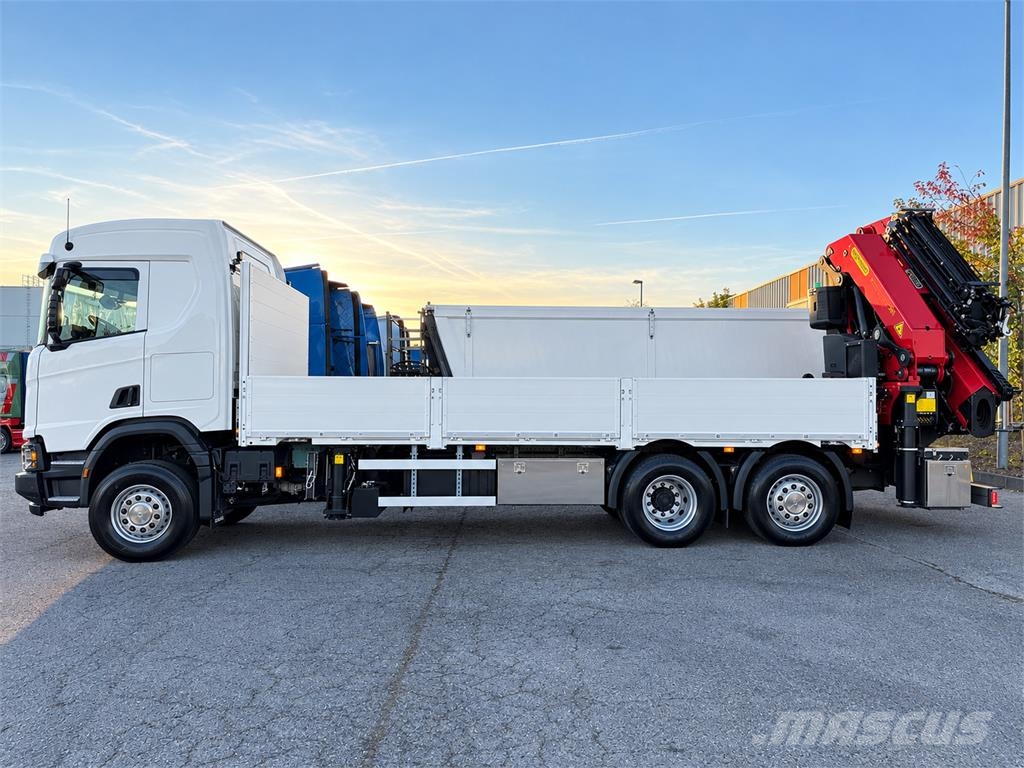 Scania R500 XT Palfinger Kran PK53002 + Funk Retarder Pritschenwagen/Pritschenwagen mit Seitenklappe