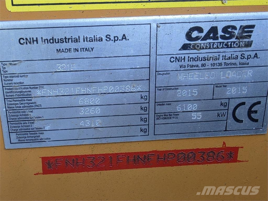 CASE 321F, Kauha Hjullastare