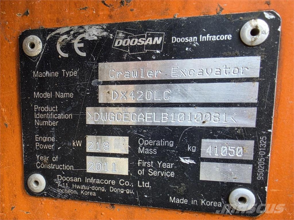 Doosan DX420LC Pitkäpuominen Bageri dugog dosega