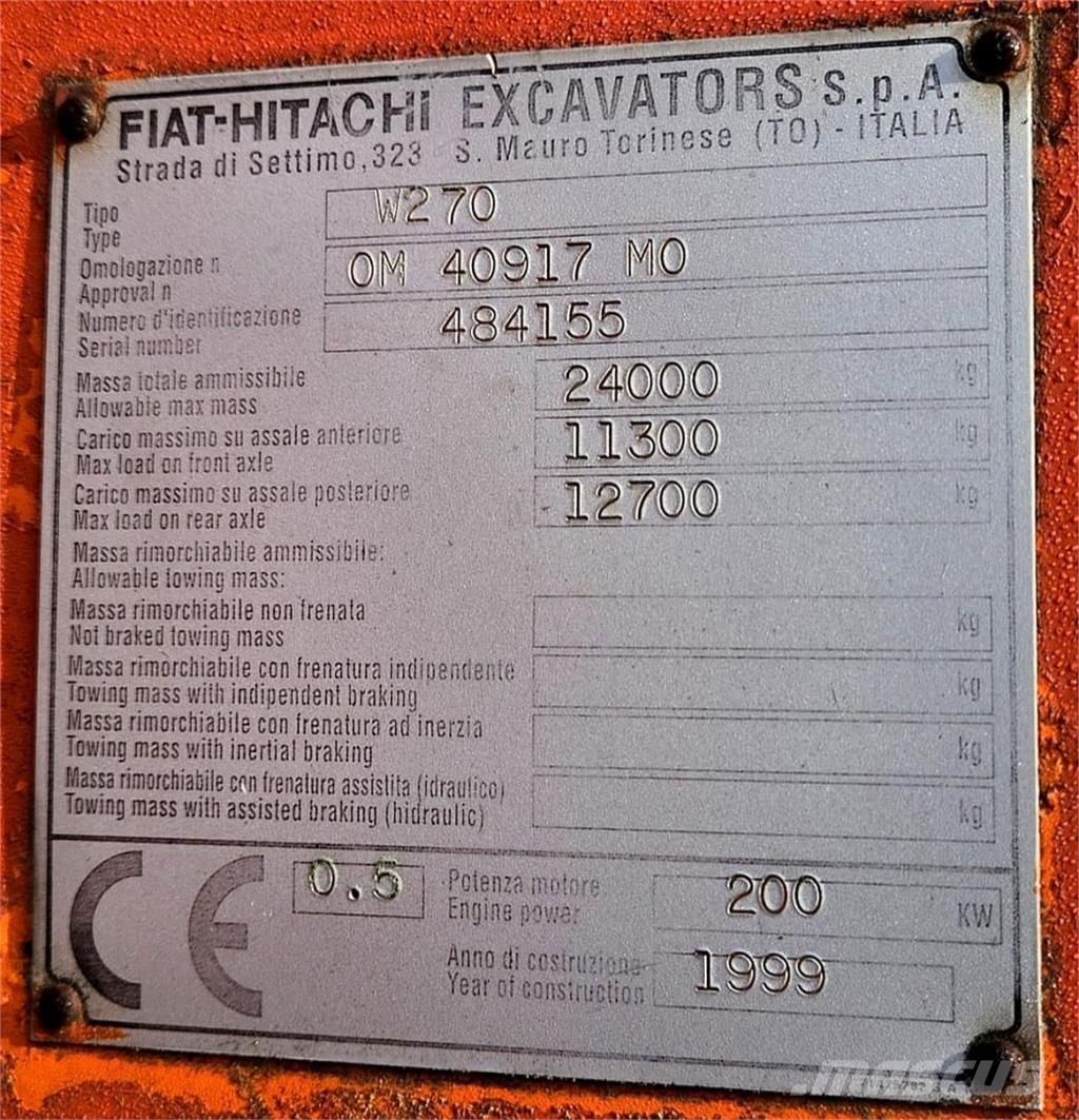 Fiat-Hitachi W270, rasvari, kauha Wielladers