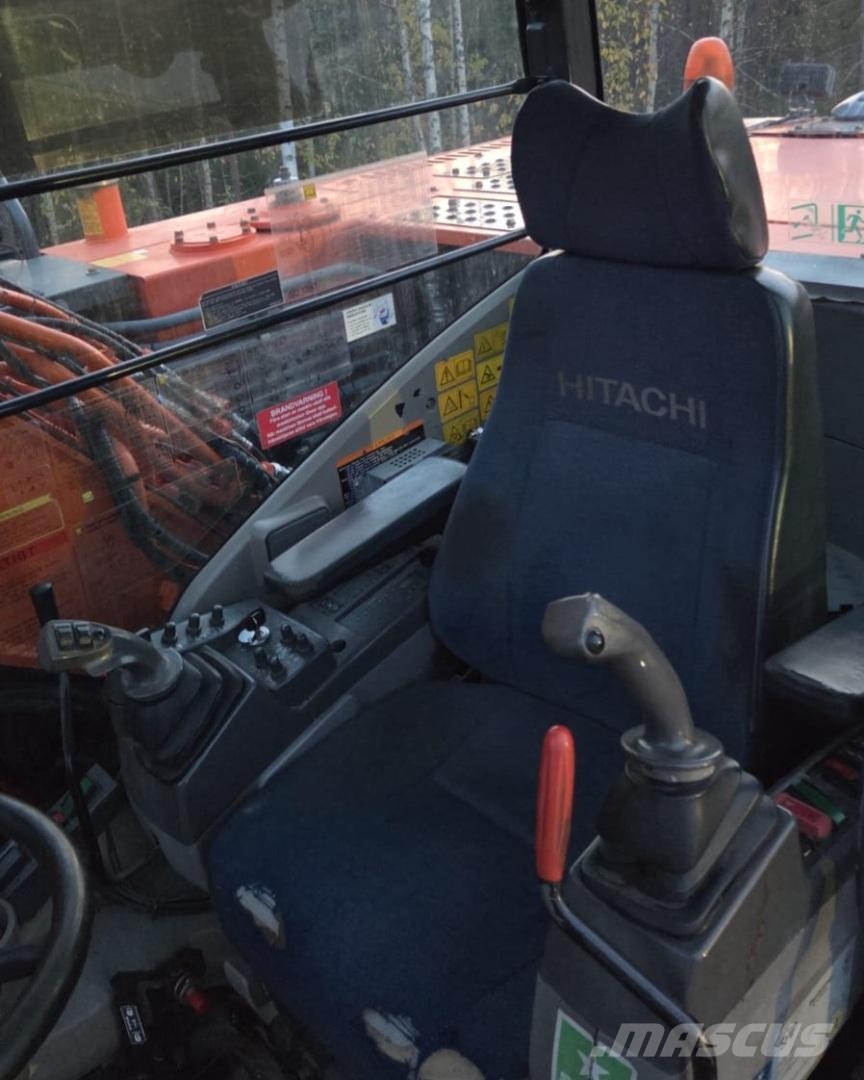 Hitachi ZX140W-3, Engcon, Webasto, 3 kauhaa, rasvari Ekskavatori uz riteņiem