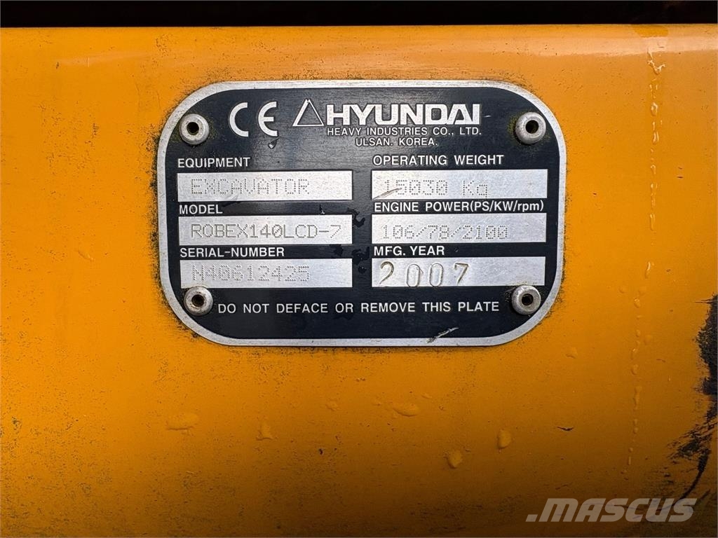 Hyundai Robex 140 LCD-7 Rototilt, Luiskakauha Excavadoras sobre orugas