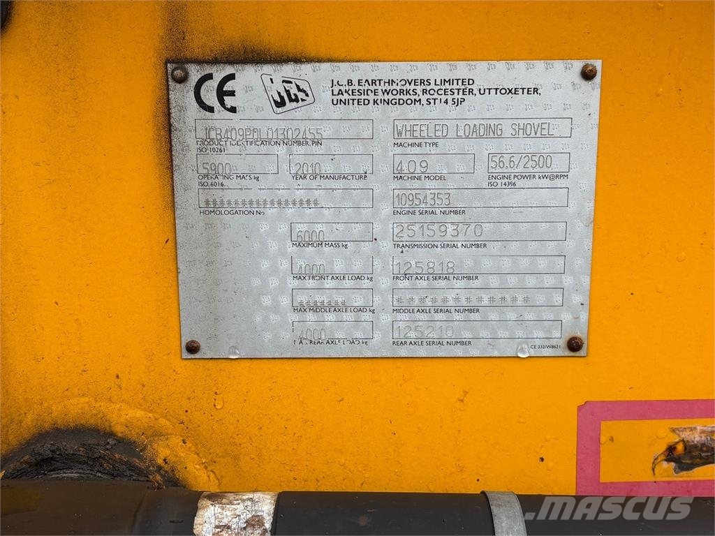 JCB 409 *VAIN 2864h* Nivelaura, kaksi kauhaa saatavill Hjullastare