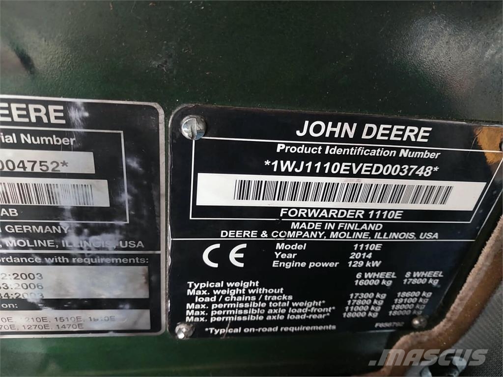 John Deere 1110 E Forvarderi