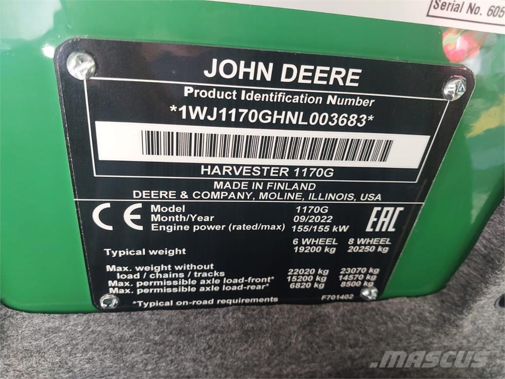 John Deere 1170 G Processadores florestais