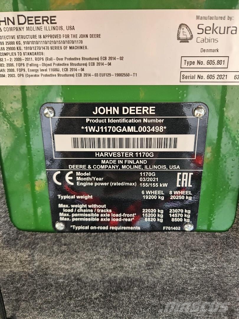 John Deere 1170G Harvesterit