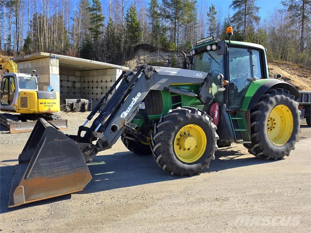 John Deere 6830, Quicke Q65, Kauha, Piikit Tracteur