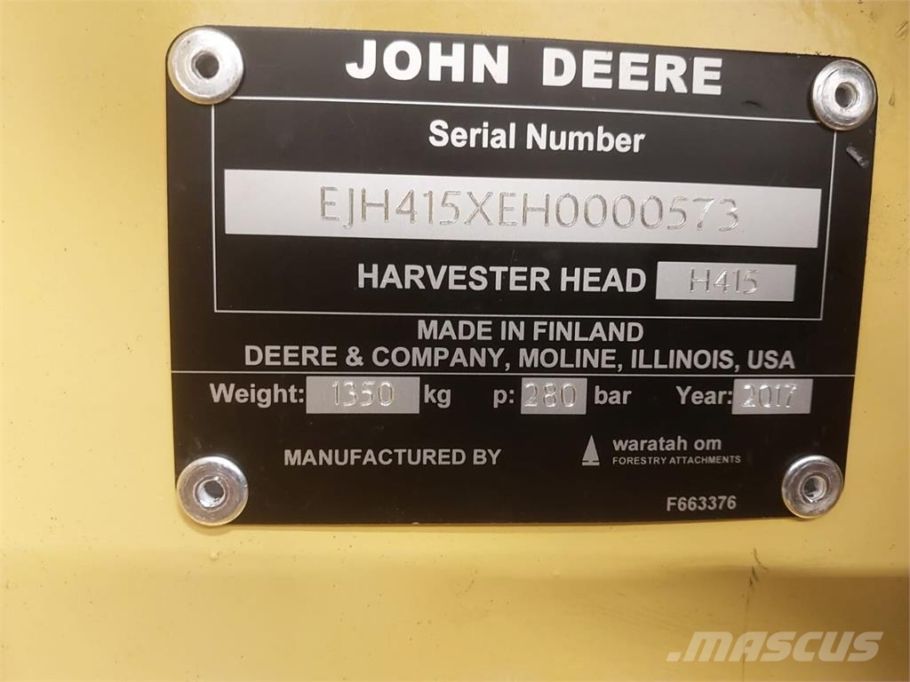 John Deere H415 하비스터 헤드