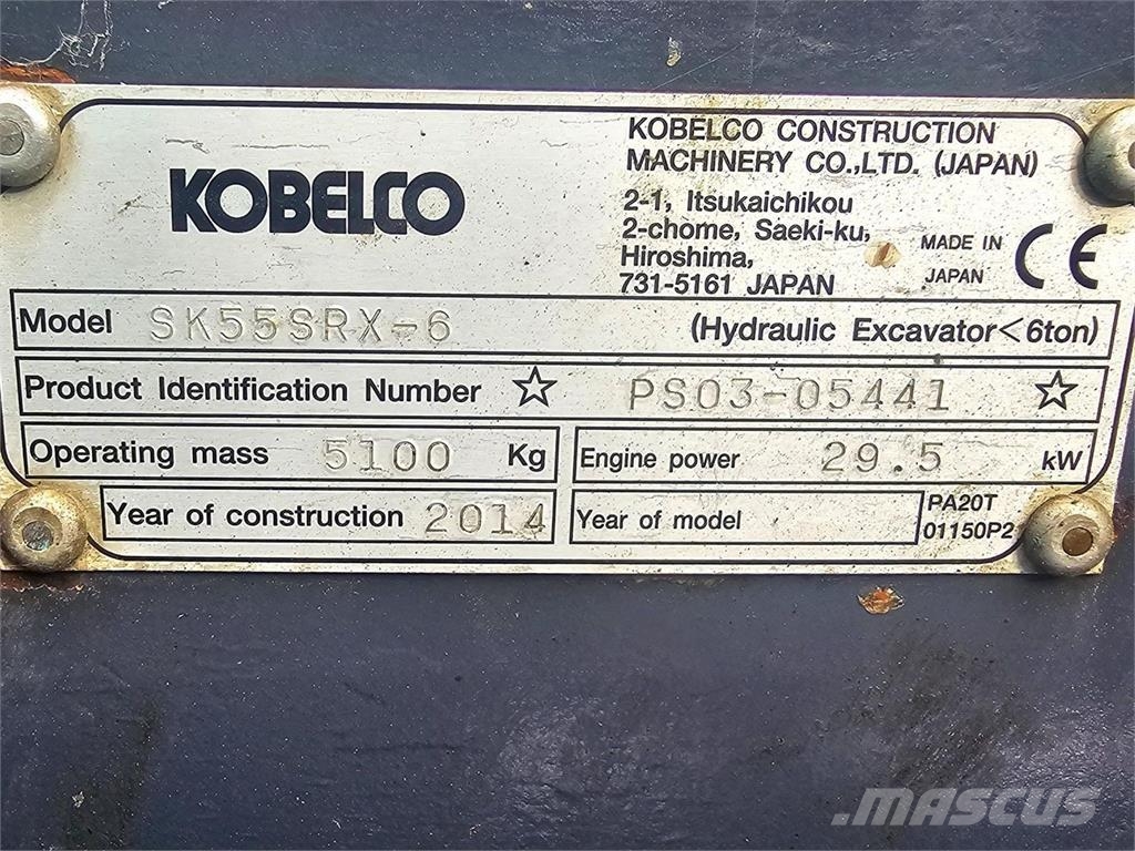Kobelco SK 55 SRX-6, 3 kauhaa Miniexcavadoras
