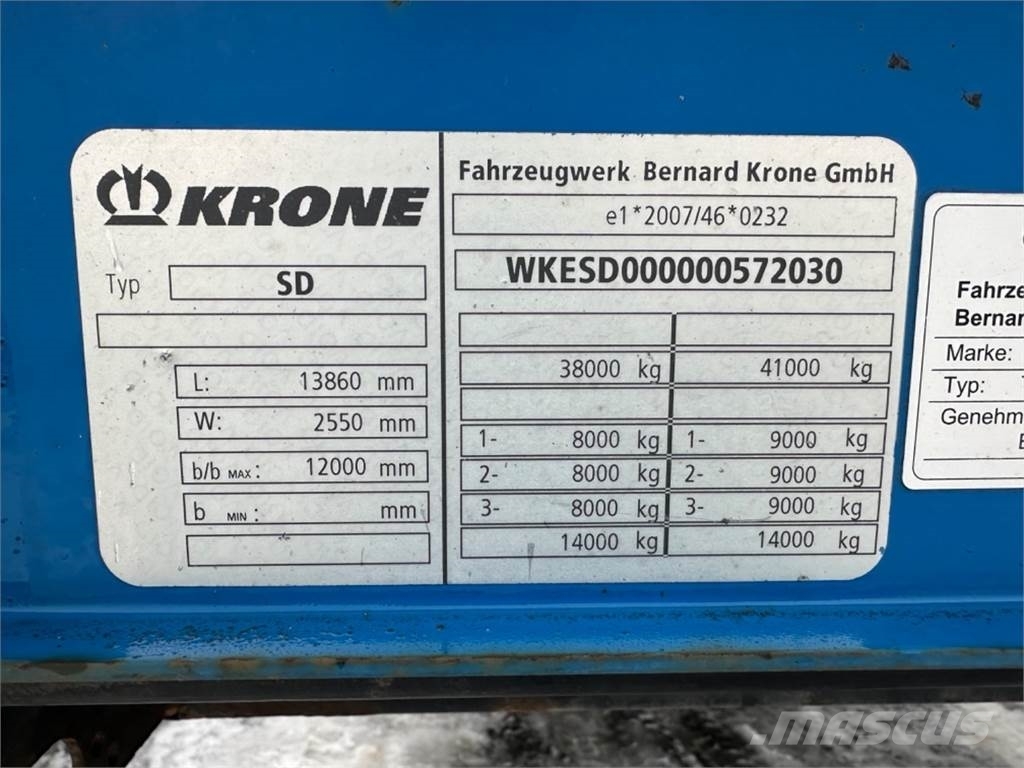 Krone 14tn kaula, BPW-akselit Tentpoolhaagised