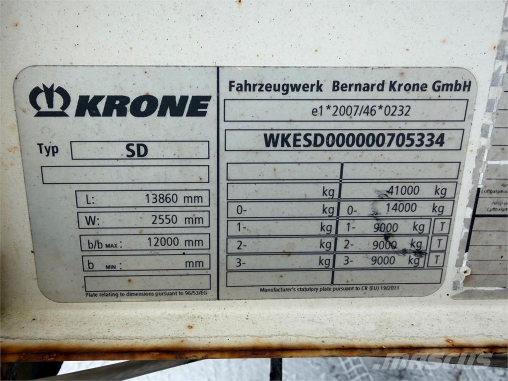 Krone 14tn kaula, BPW-akselit 커튼사이더 세미 트레일러