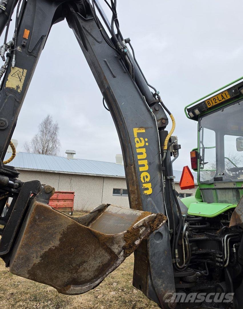 Lännen 820S, 3 kauhaa, 2 kouraa, trukkipiikit Grävlastare