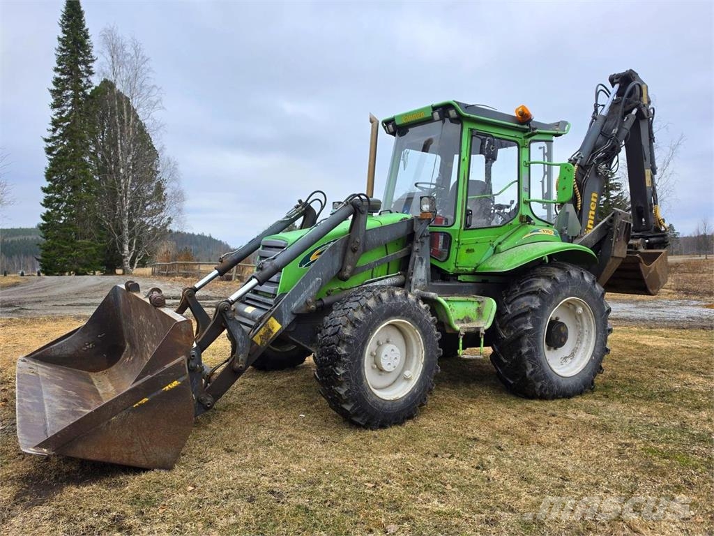Lännen 820S, 3 kauhaa, 2 kouraa, trukkipiikit Grävlastare