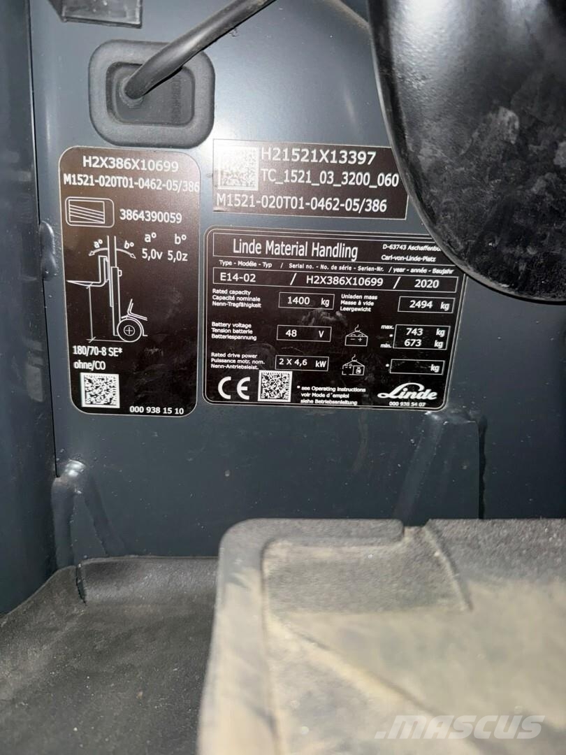 Linde E14-02 Elektrikli forkliftler