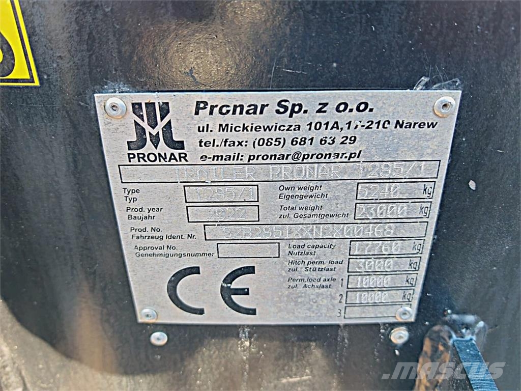 Pronar T 285/1 koukkukärry Další přívěsné vozíky