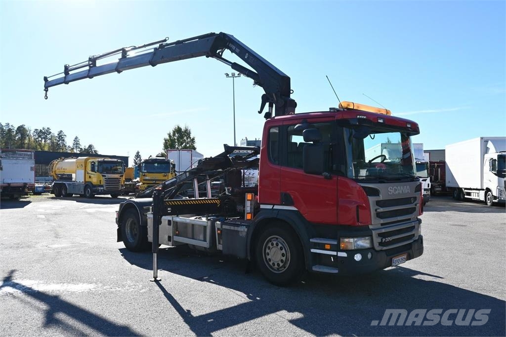 Scania P370 4x2 HIAB 192 & Multilift Camion plateau ridelle avec grue