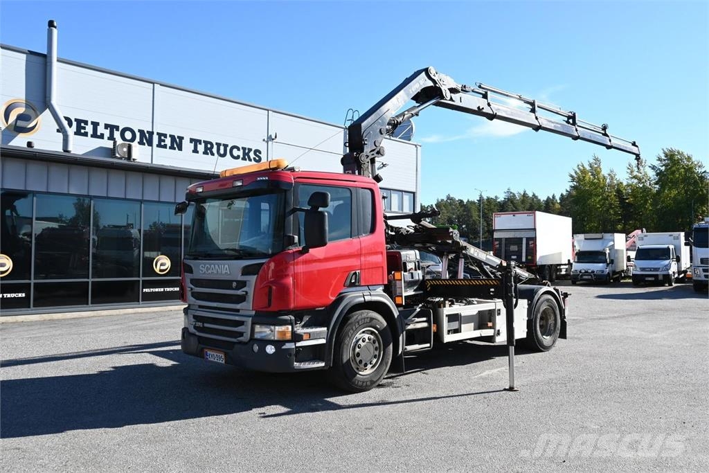 Scania P370 4x2 HIAB 192 & Multilift Camion plateau ridelle avec grue