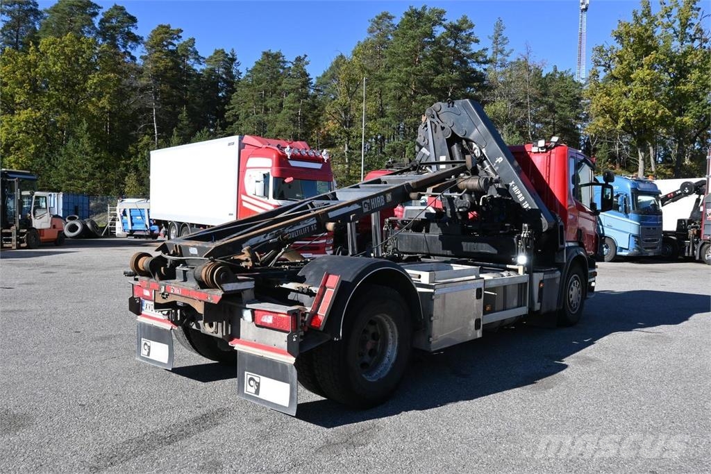 Scania P370 4x2 HIAB 192 & Multilift Camion plateau ridelle avec grue