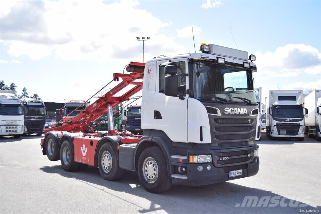 Scania R500 8x2 Vaihtolava-auto 훅 리프트 트럭
