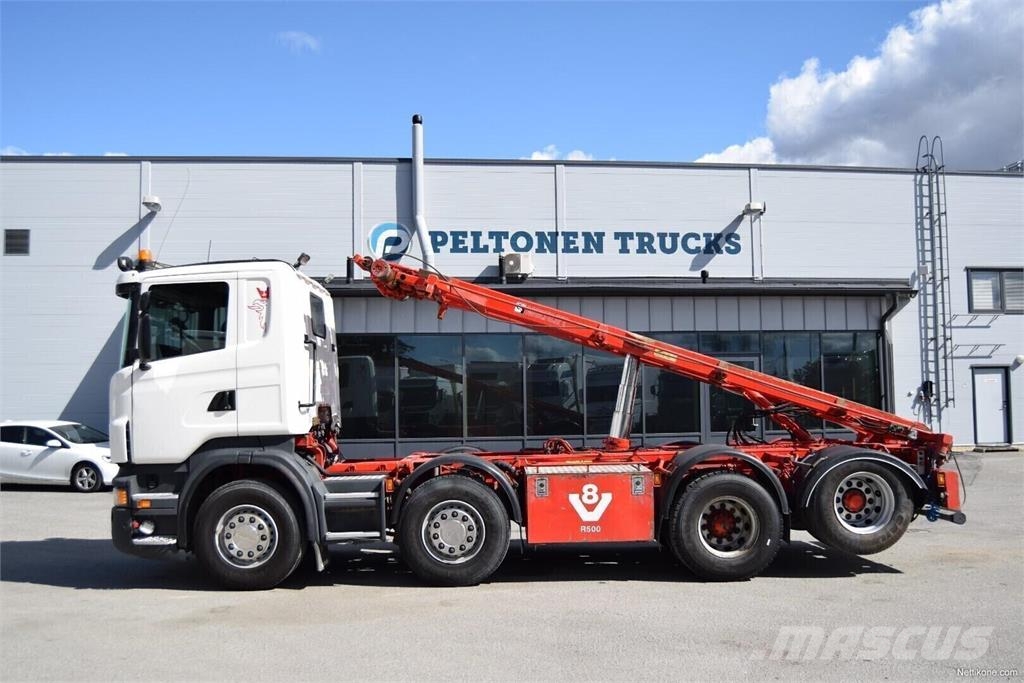 Scania R500 8x2 Vaihtolava-auto 훅 리프트 트럭