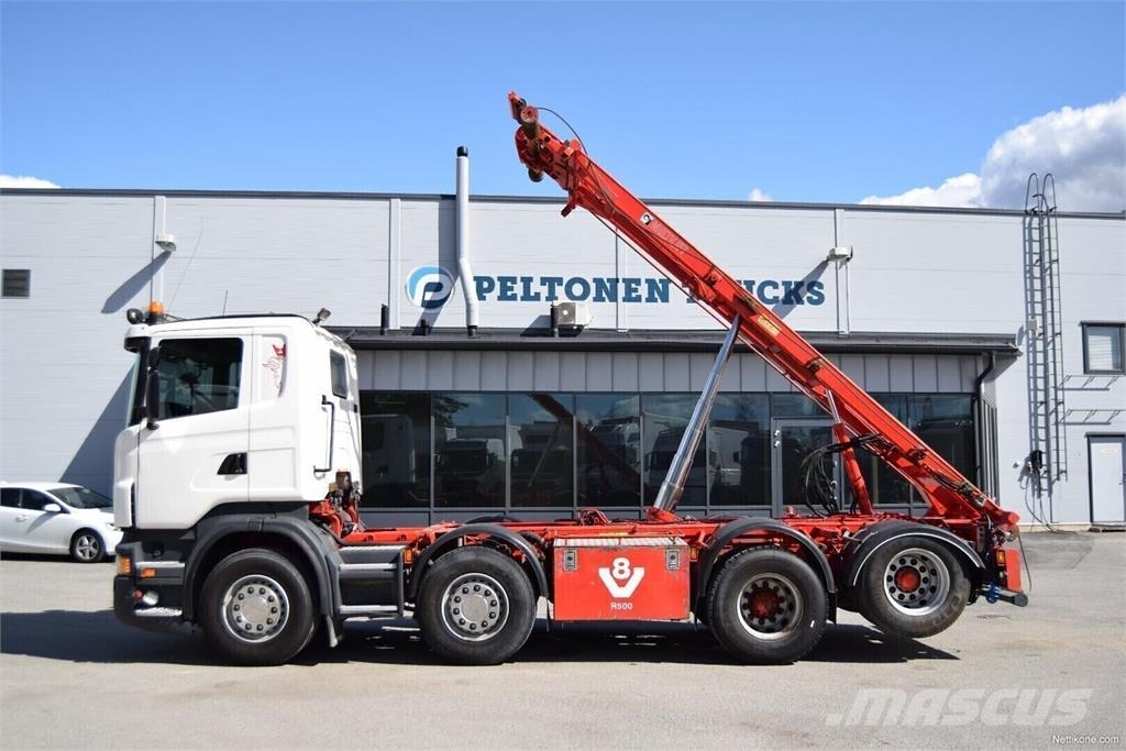 Scania R500 8x2 Vaihtolava-auto 훅 리프트 트럭