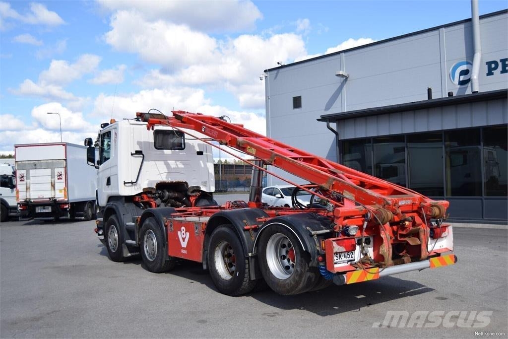 Scania R500 8x2 Vaihtolava-auto 훅 리프트 트럭