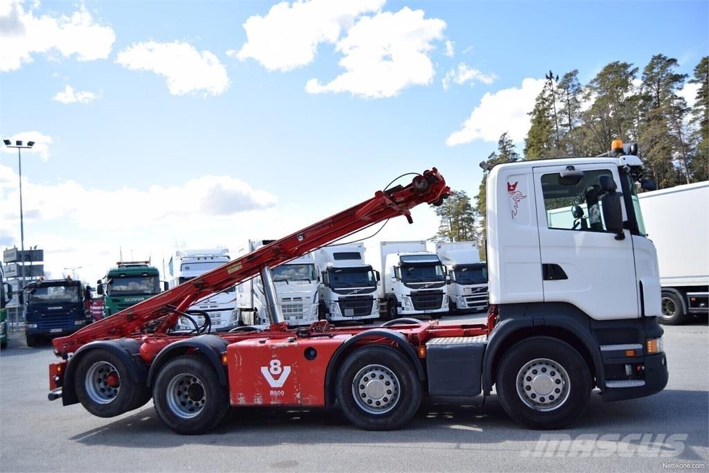 Scania R500 8x2 Vaihtolava-auto 훅 리프트 트럭