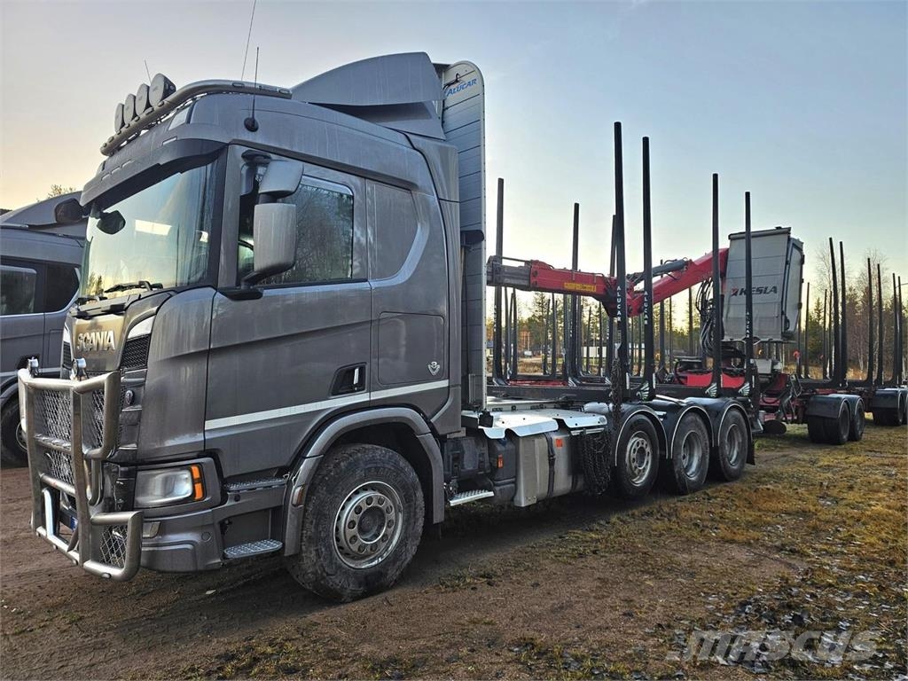 Scania R770 8X4, Kesla 2112T Timber trucks