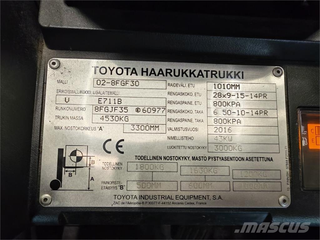 Toyota 02-8FGF30 LPG vozíky