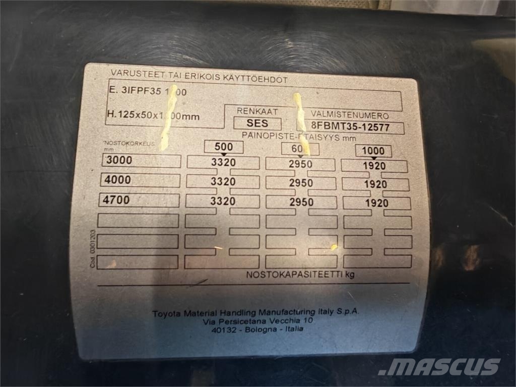 Toyota 8FBMT35 (tunnit vain 787 h) Elektritõstukid