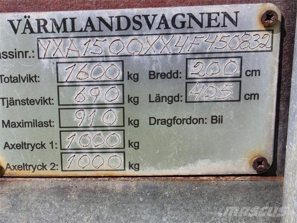 Värmlandsvagnen Hevoskuljetusperävaunu Veetransport aanhanger