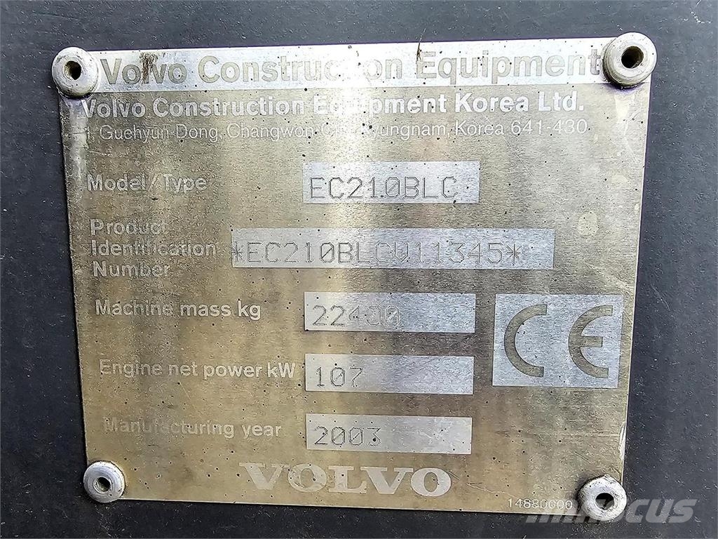 Volvo EC210BLC, Engcon, kauha, Eberspächer 履带挖掘机