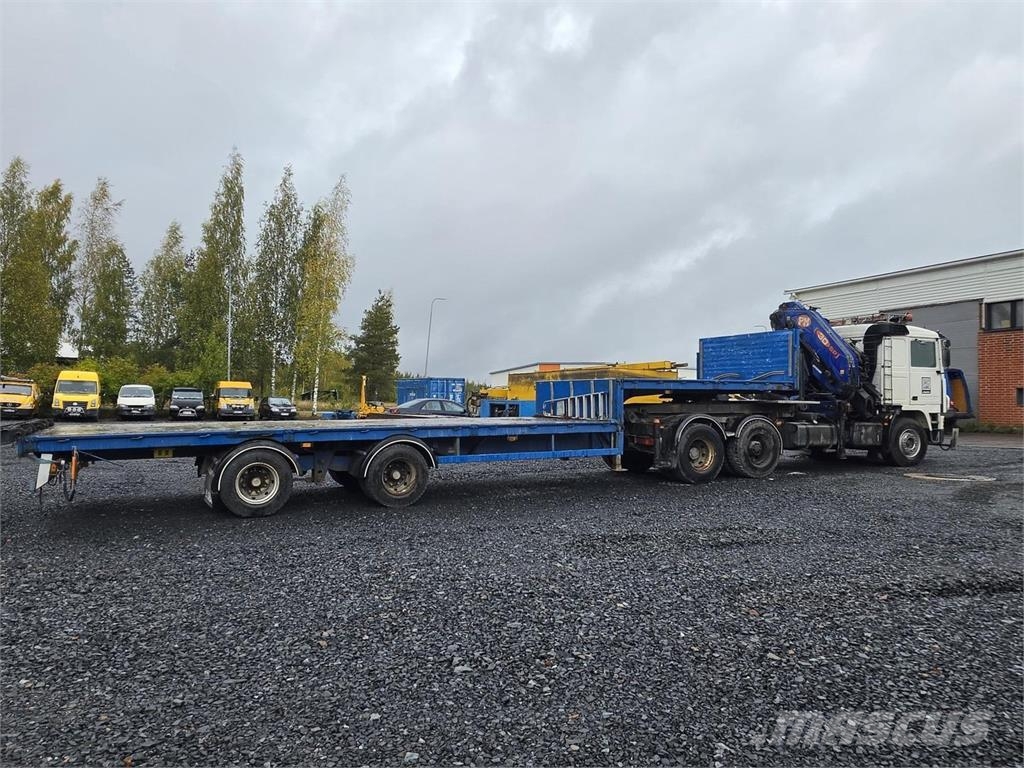 Volvo FH12, PM Group Nosturi, PPV-Lavetti Vlakke laadvloer met kraan