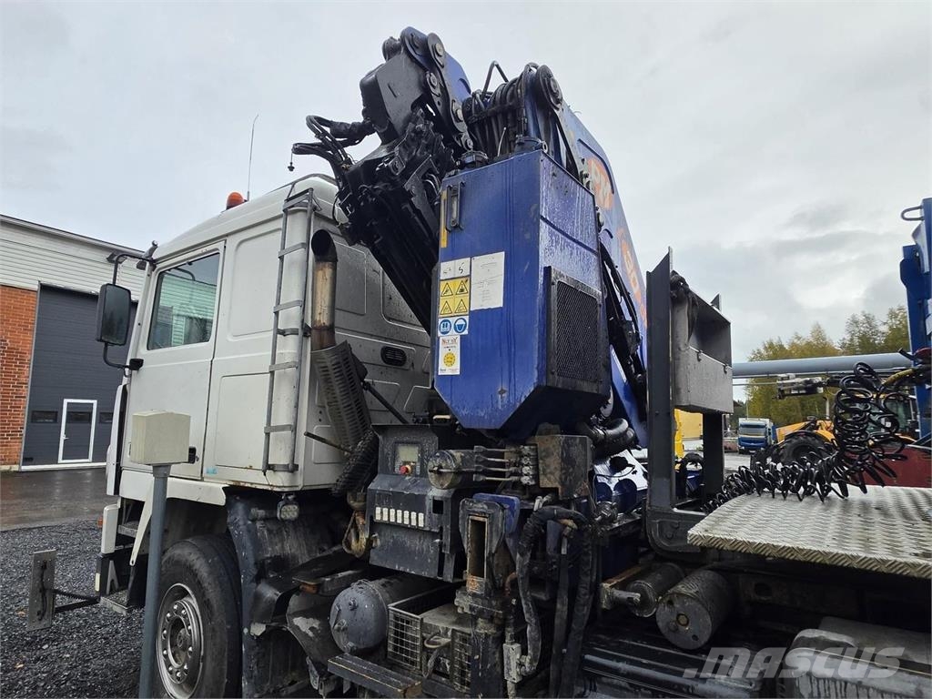 Volvo FH12, PM Group Nosturi, PPV-Lavetti Vlakke laadvloer met kraan