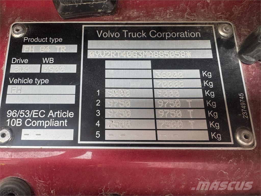 Volvo FH5 500tc Camiones de volteo para virutas de madera