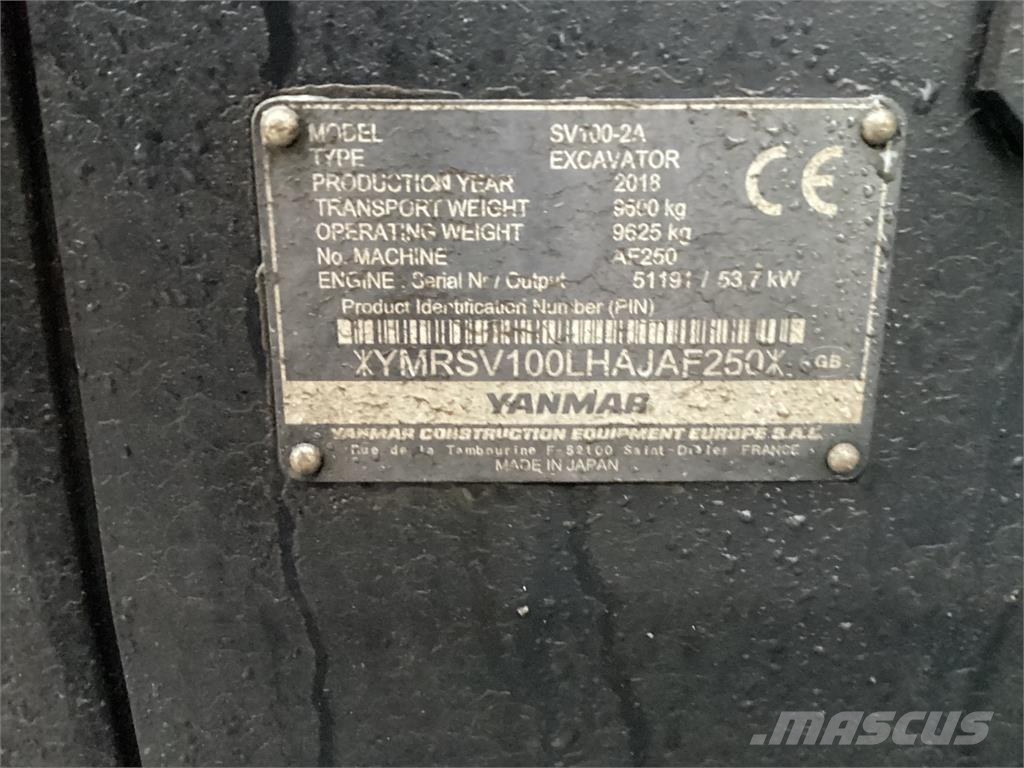 Yanmar SV 100 Midikaivukoneet 7t - 12t