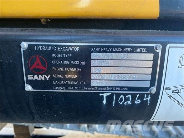Sany SY215C Pásová rýpadla