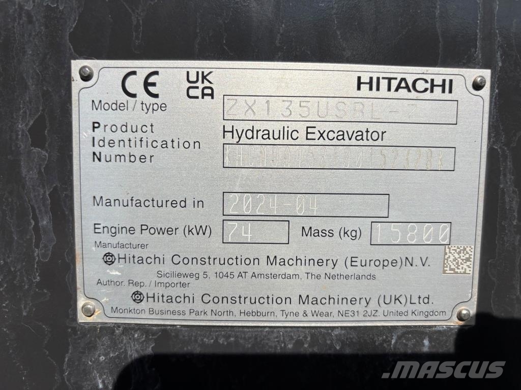 Hitachi ZAXIS135US-7 + PUSKULEVY + RASVARI + EBERI + STEEL Koparki gąsienicowe