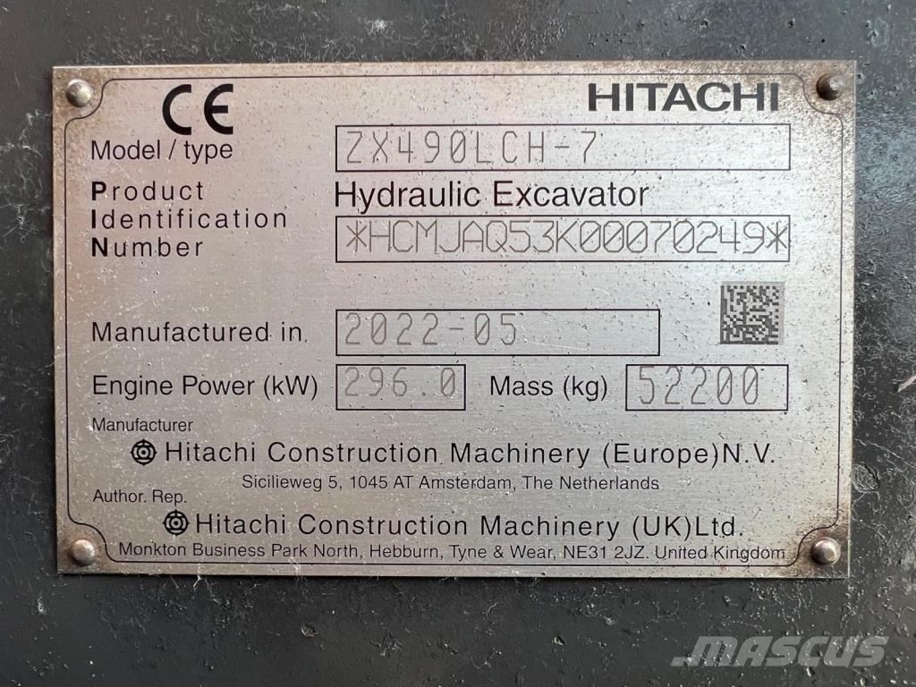 Hitachi ZAXIS490LC-7 + 600MM TELAT + VASARAHYDRAULIIKKA + 履带挖掘机