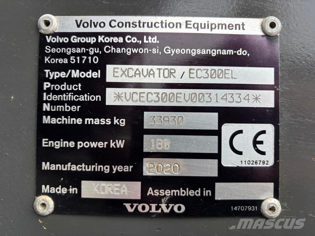 Volvo EC300EL + RASVARI + LÄMMITIN + S70 + SMP TILTTI PI Telakaivukoneet